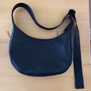 Baggu black leather hobo bag
